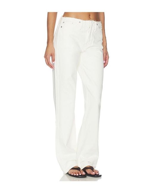 Re/done White Roxy Loose Wide Leg Jeans