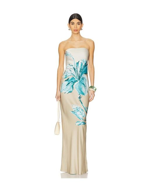 Rococo Sand Blue Strapless Maxi Dress