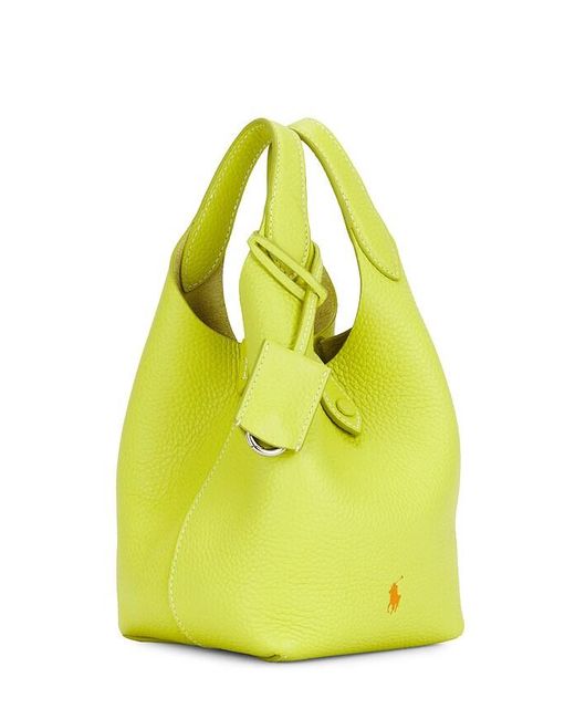 Polo Ralph Lauren White Shiny Drum Pebble Small Crossbody Bag