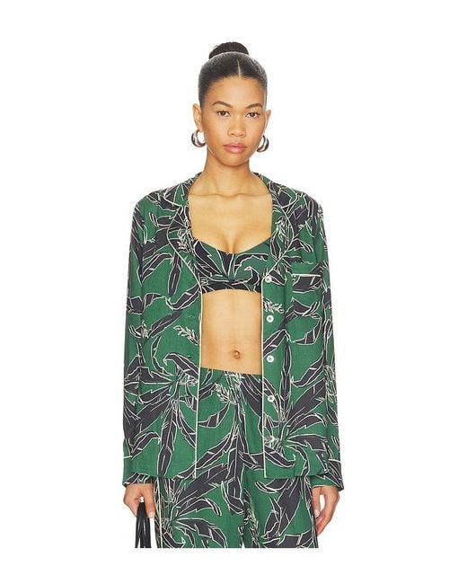 The Upside Green Tamara Rio Collared Top