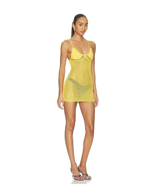 The Attico Yellow Knit Mini Dress