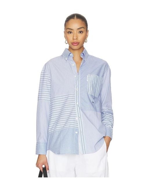 HOMMEGIRLS Blue Patchwork Shirt