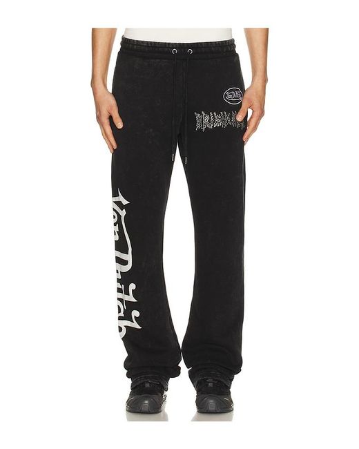 Von Dutch Black Logo Flared Leg Joggers for men