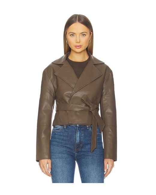 MORE TO COME Blue Olivia Faux Leather Jacket