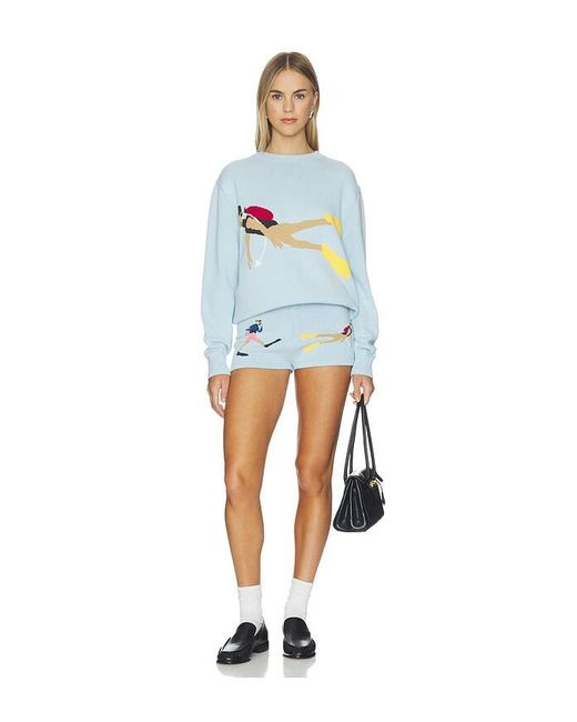 YELLOW THE LABEL Blue Diver Knit Top