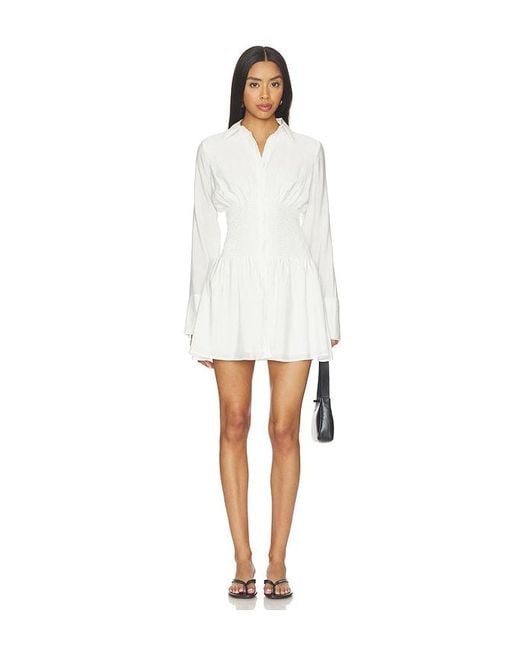 ALL THE WAYS White Clementine Button Up Mini Dress