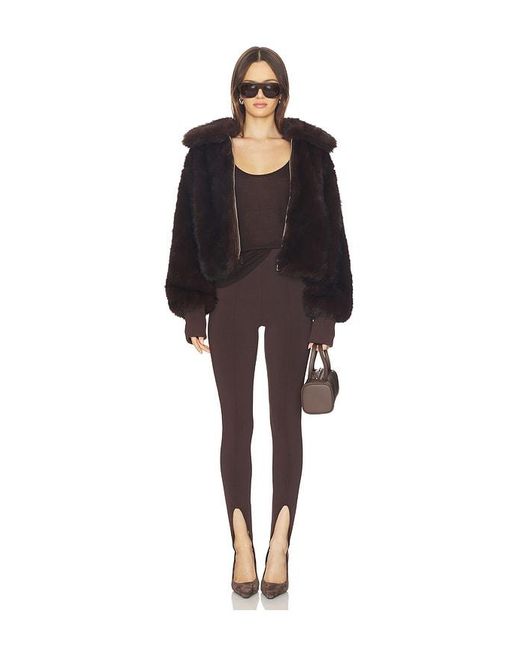 BY.DYLN Black Reese Faux Fur Bomber Jacket