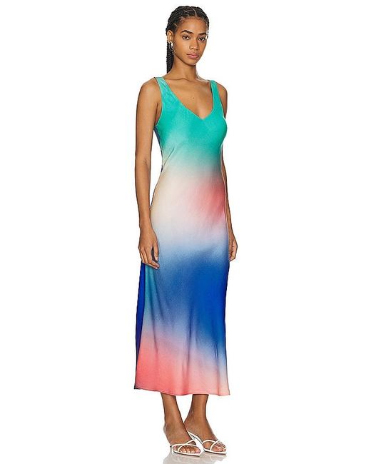 LNA Blue V Slip Dress