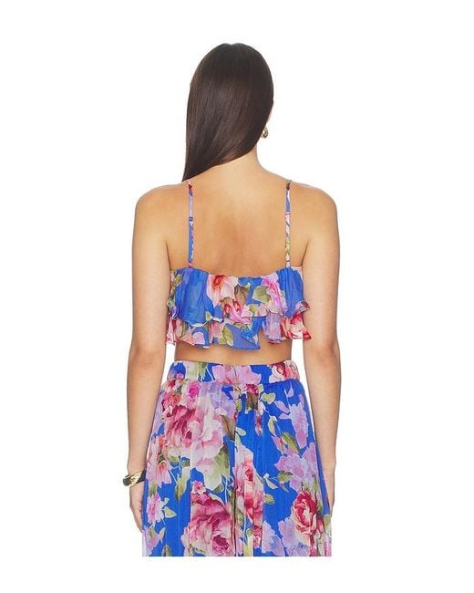 Hemant & Nandita Blue Ruffle Top
