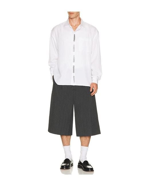 Pleasures White Impact Button Up Shirt for men
