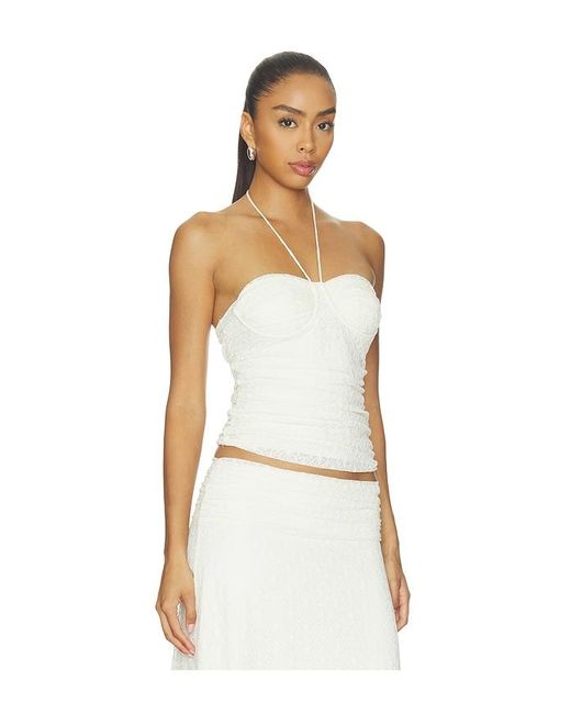 Seven Wonders White Samirah Halter Lace Top