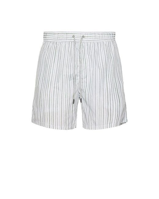 Vintage Summer White Ponji Swim Short for men