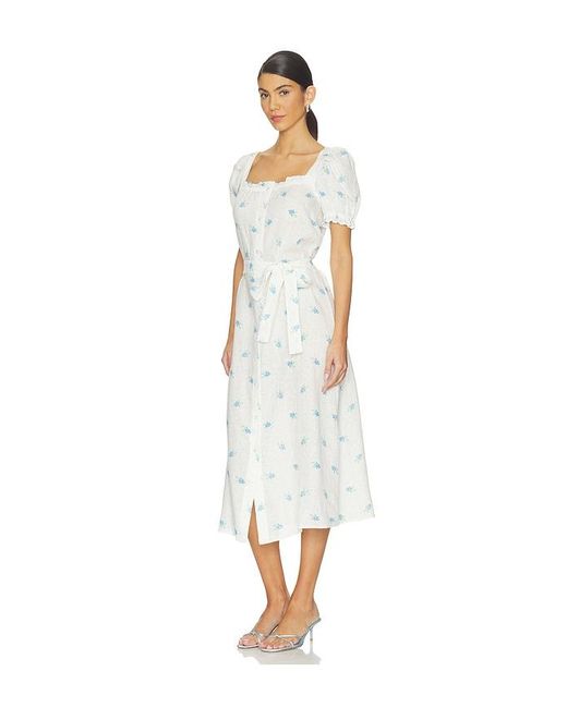 Sleeper Brigitte Linen Midi Dress in White | Lyst UK