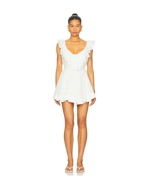Mirror Palais White Colette Babydoll Dress