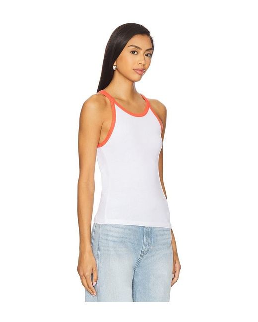 PERFECTWHITETEE White Athletic Color Block Tank