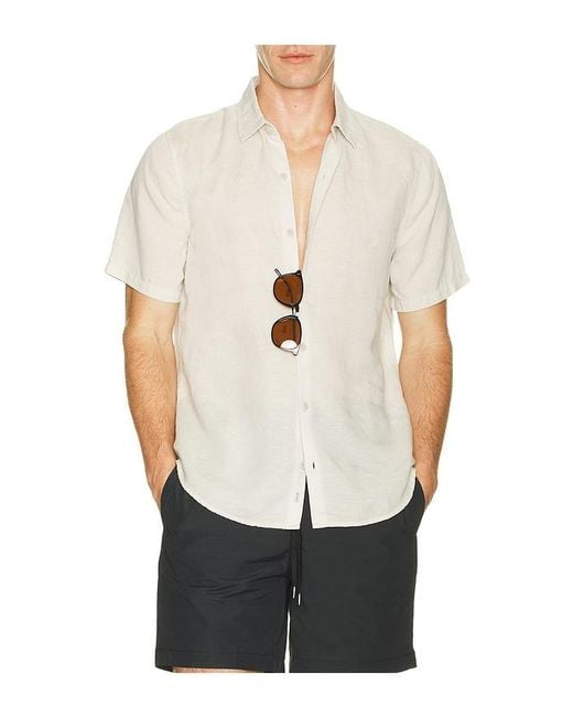 Onia White Jack Air Linen Shirt for men