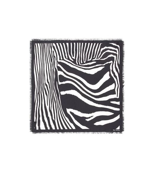 Nili Lotan Black Zebra Twill Scarf