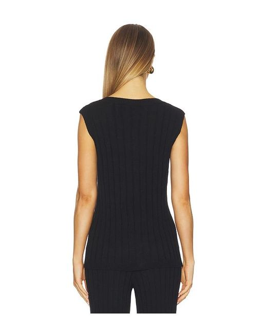 SNDY'S Black Baha Ribbed Top
