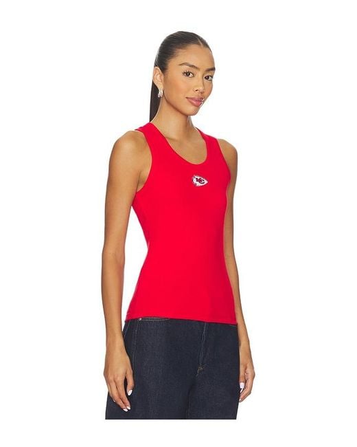 Terez Red X Revolve Chiefs Scoop Neck Rib Tank