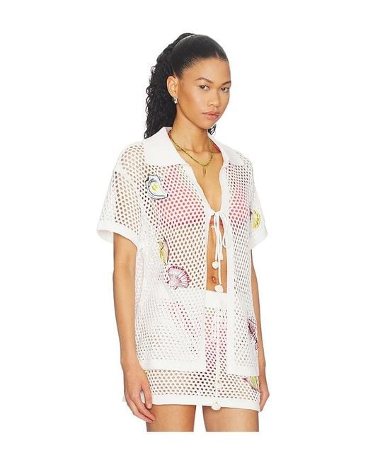 MINKPINK White Soleia Crochet Top