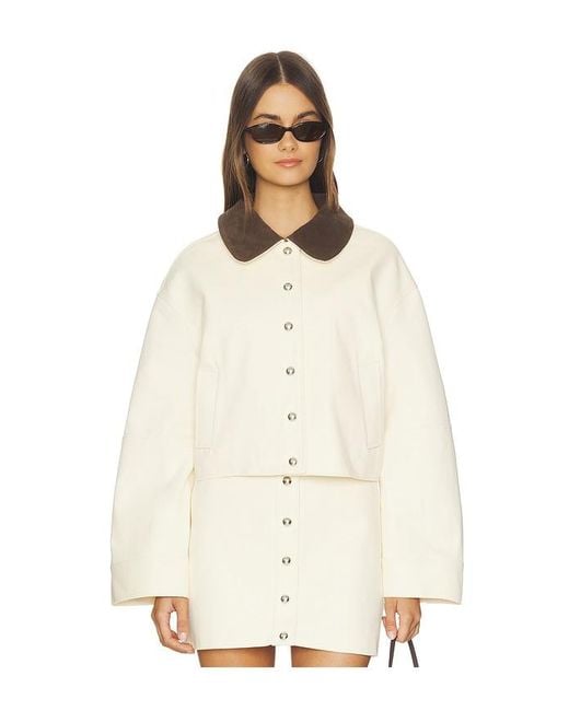 Apparis White Ella Canvas Cropped Jacket