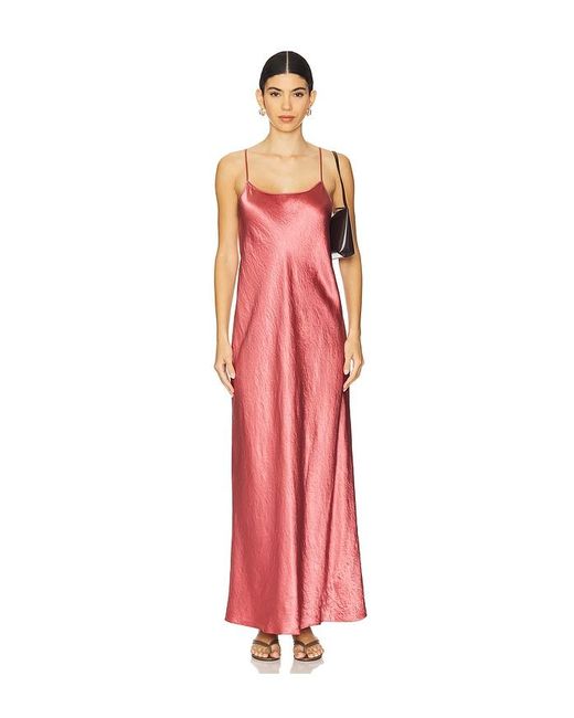 Vince Red Bias Slip Maxi Dress