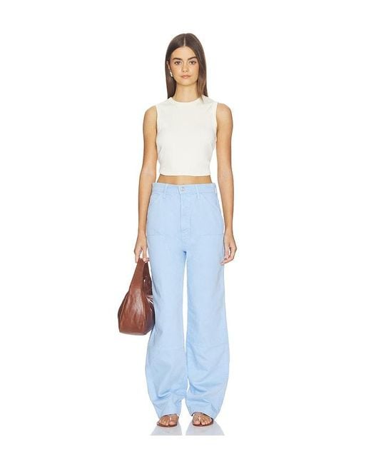 Mother Blue The Bee's Knees Stud Finder Sneak Jeans