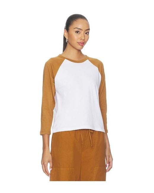 Leset White Margo Baseball Tee