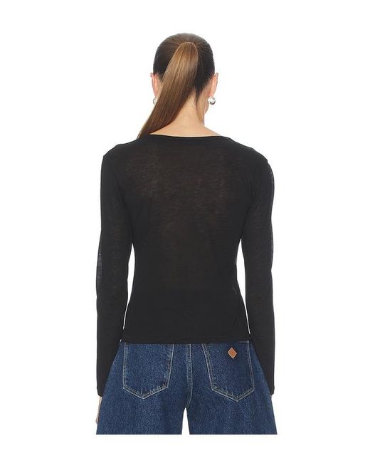 Anine Bing Blue Sylvie Long Sleeve Tee