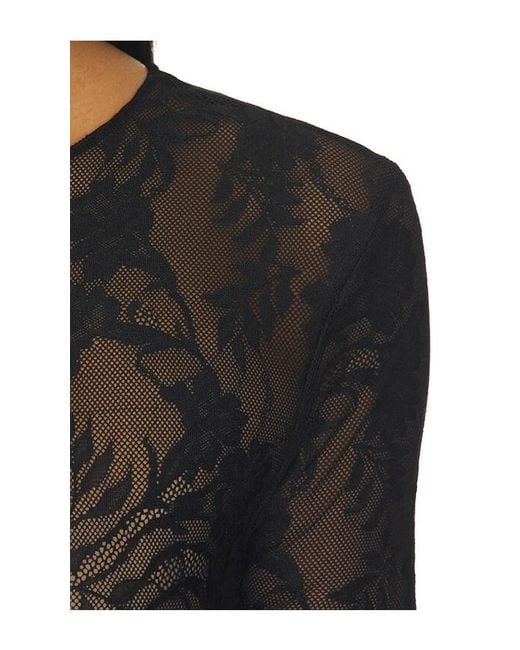 Norma Kamali Black Long Sleeve Crew Flared Gown