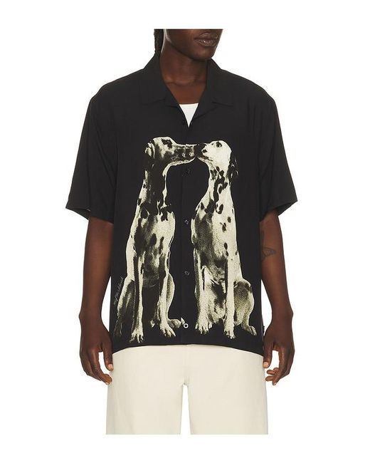 Huf Black Dogged Resort Shirt for men