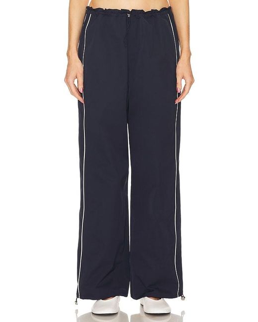 GRLFRND Blue Cinched Waist Wide Leg Pant