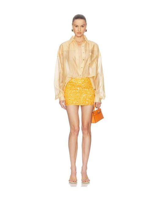 Camila Coelho Yellow Solena Mini Skirt
