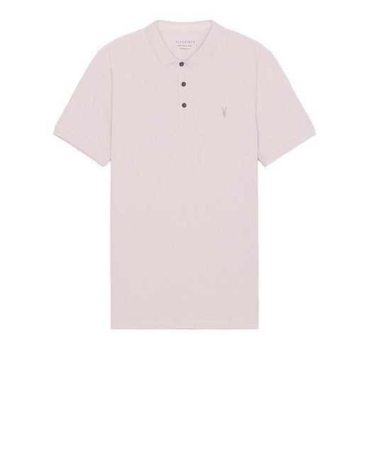 AllSaints Pink Reform Short Sleeve Polo for men