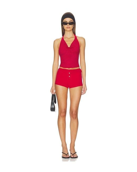 Frankie's Bikinis Red X Jennie Briar Cloud Knit Halter Top