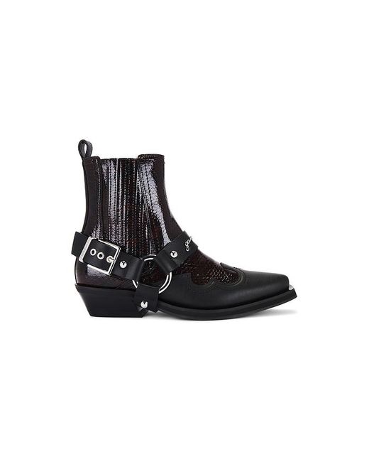 Ganni Black Fitted Chelsea Western Boot