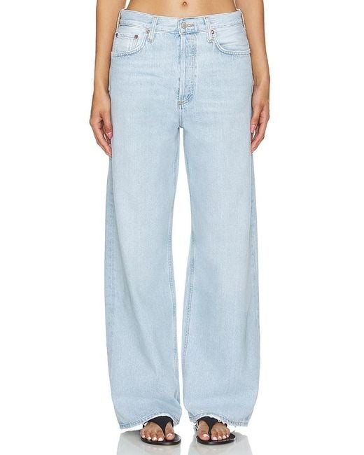 Agolde Blue Low Slung Baggy Jeans