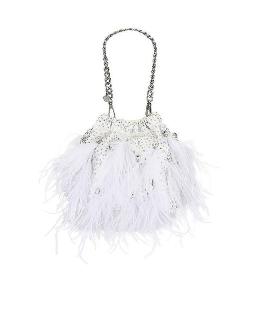 Olga Berg White Livvy Feather Pouch