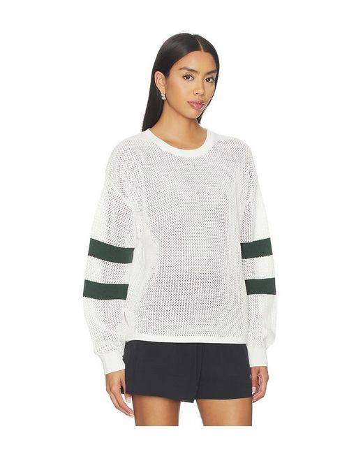 The Upside White Fenway Sebastian Knit Crew Sweatshirt