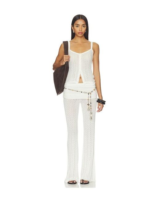 Tularosa White Erin Pointelle Knit Pant