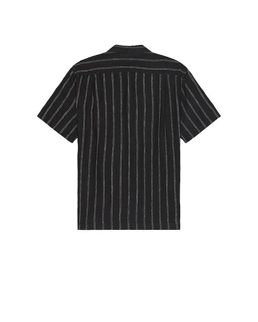 Vince Black Moonbay Stripe Short Sleeve Shirt for men