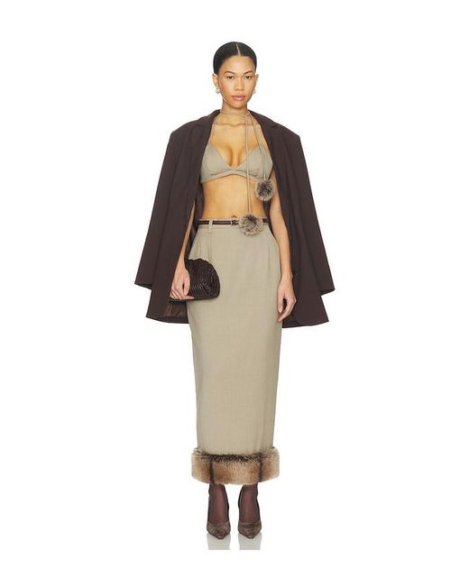 Mimchik Natural Faux Fur Trimmed Rosie Bra