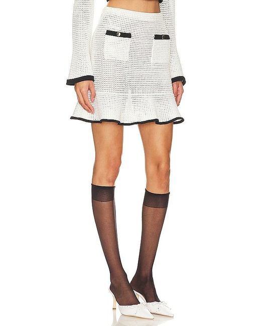 Self-Portrait White Crochet Skirt
