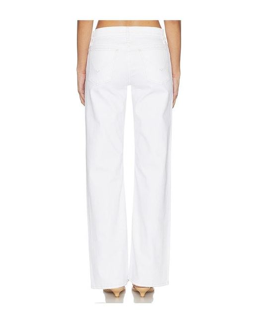 Hudson White Kelli Low Rise Loose Straight Jeans