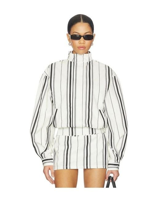 YELLOW THE LABEL White Stacy Cotton Boxy Jacket