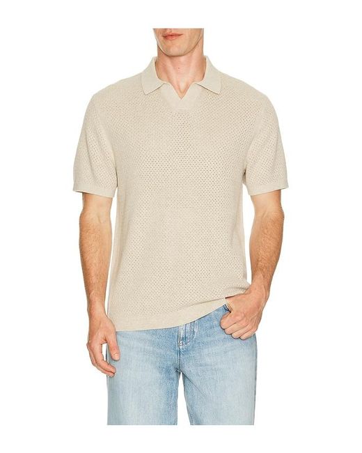 Reigning Champ Blue Cotton Linen Victor Polo for men