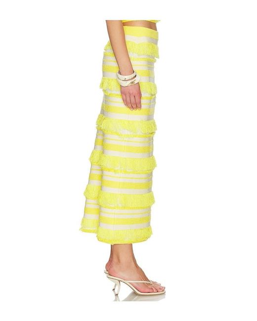 Jonathan Simkhai Yellow Lula Knit Midi Skirt