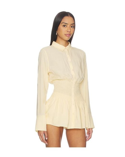 Seven Wonders Natural Adora Long Sleeve Shirred Shirt