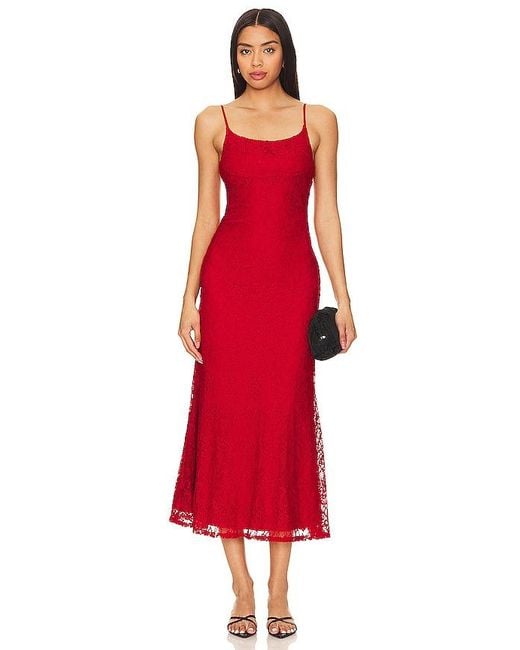 Bardot Red Ruby Midi Dress
