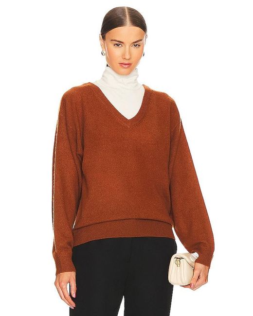 Equipment Brown Lilou V Neck Sweater
